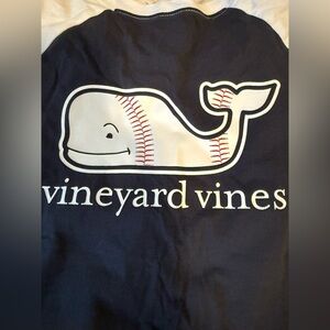 Vineyard Vines Navy and White Whale Baseball Tee youth XL